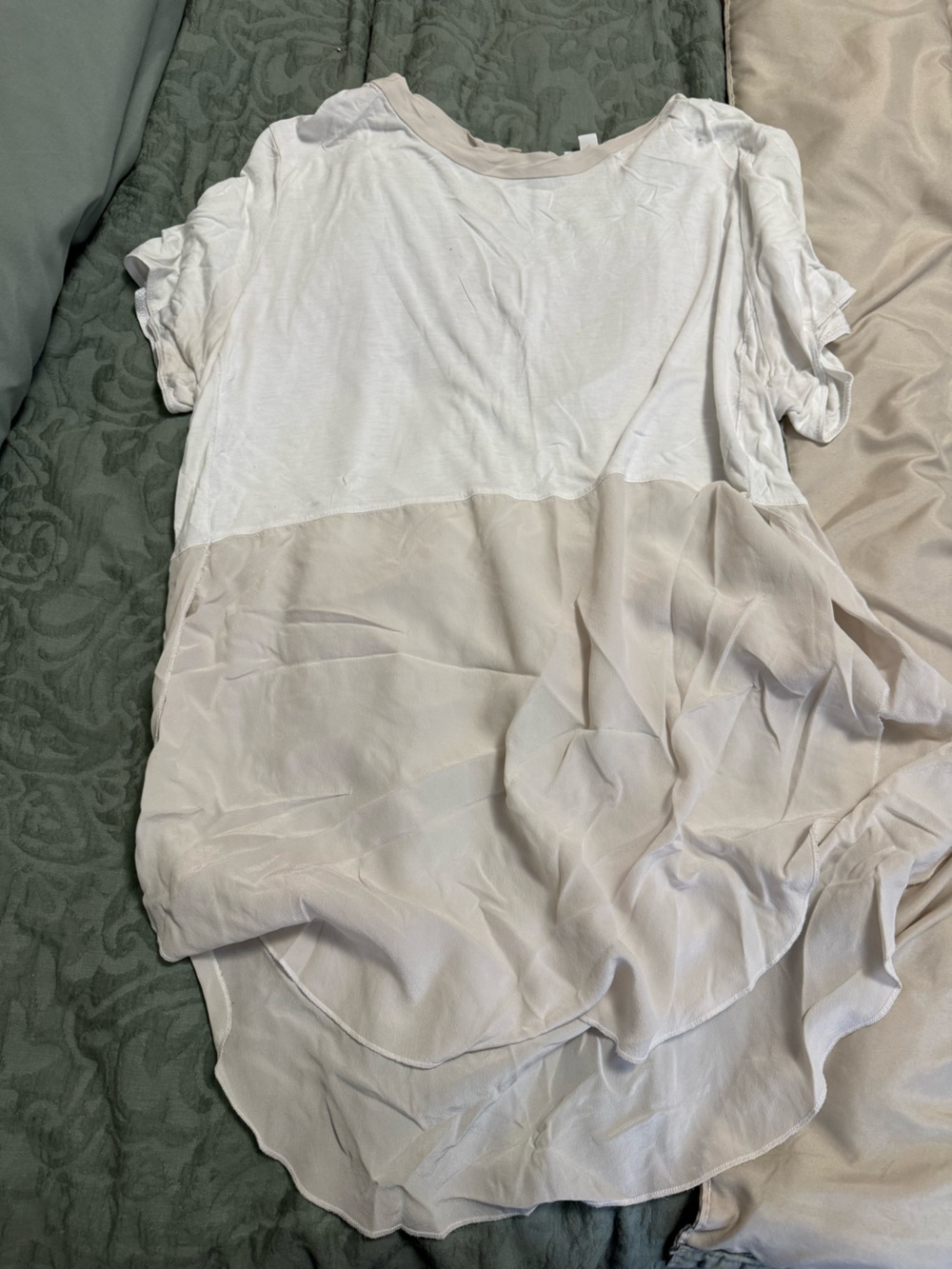 Wilfred White and Light Beige Sheer Bedding Layer